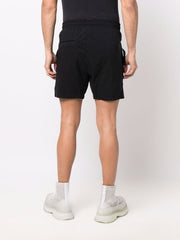 Drawstring-waist black shorts