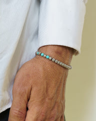 Rudraksh steel tourquize bracelet