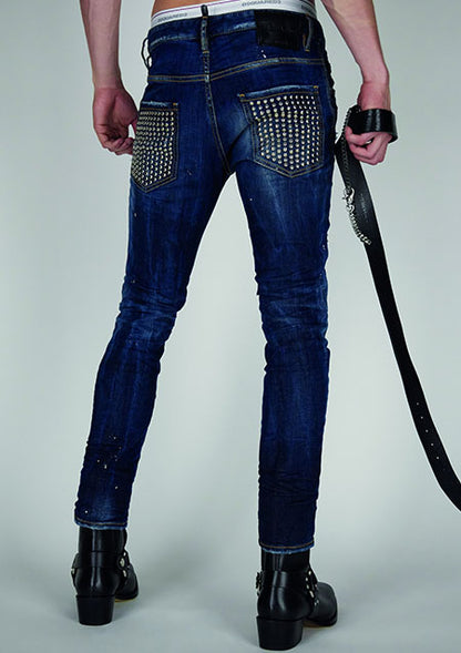 Destroyed Stud a Pocket Skater’ Jeans