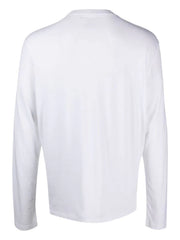 Men long-sleeve cotton-cashmere white T-shirt