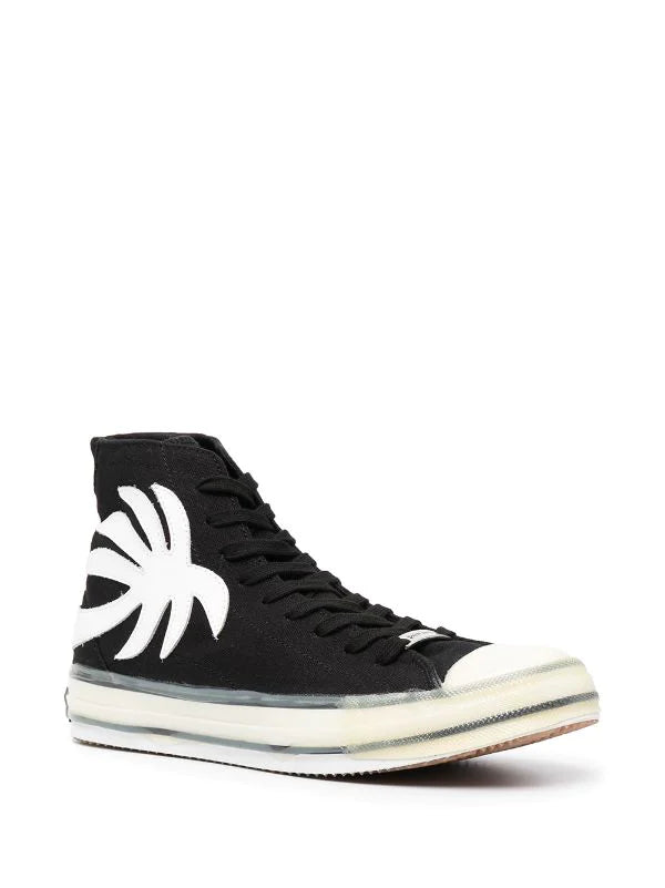 Palm Tree High-Top Black Sneakers