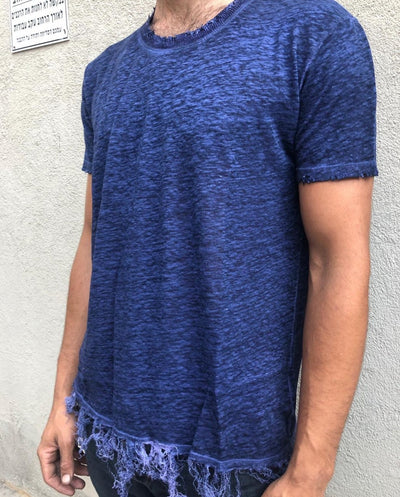 Long Men T Shirt Vege-Blue