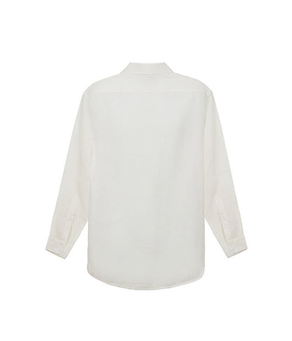 White 100% Linen long sleeve shirt