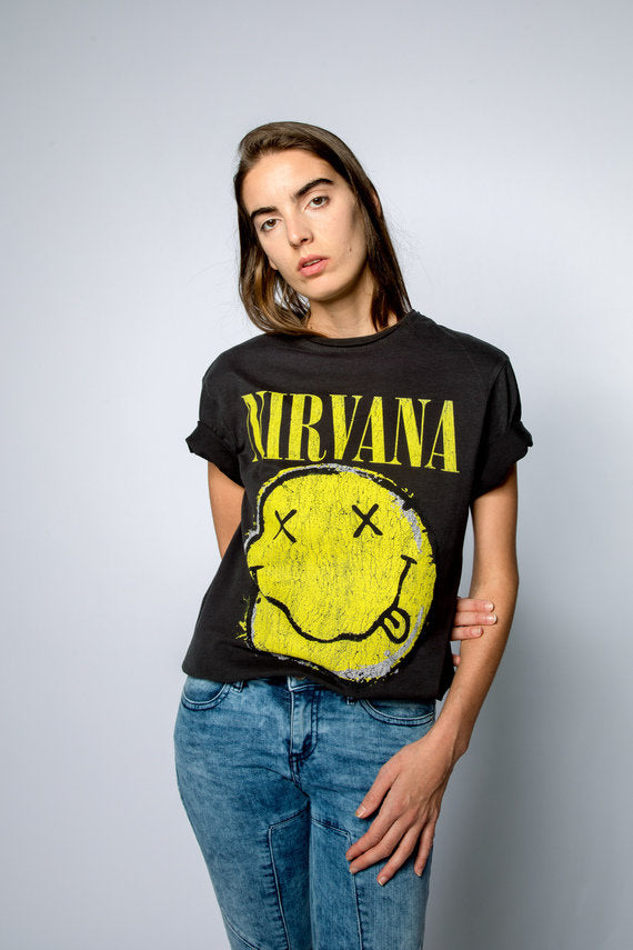 Charcoal Nirvana - Spliced Smiley long tee