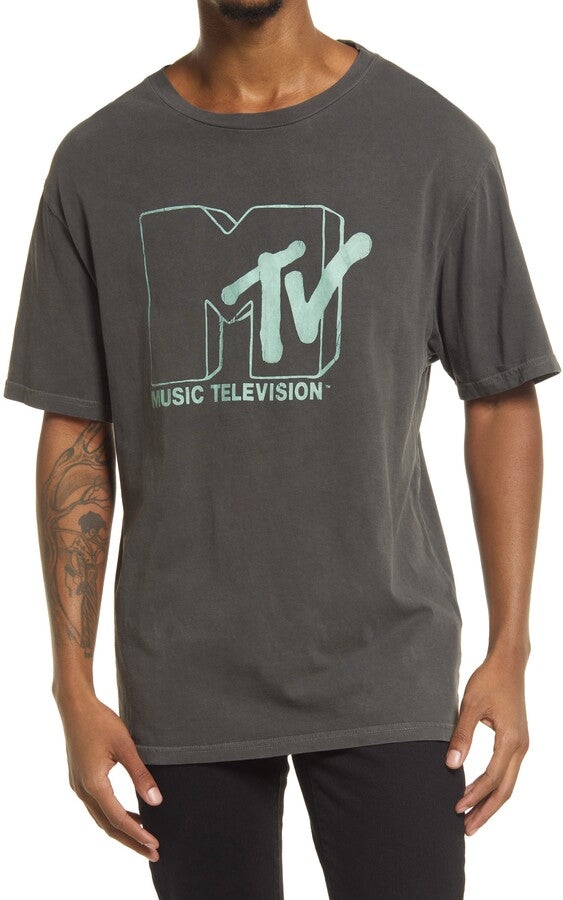 MTV black glow logo tee