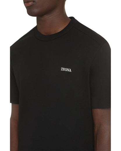 Mini Logo Print T Shirt - Black