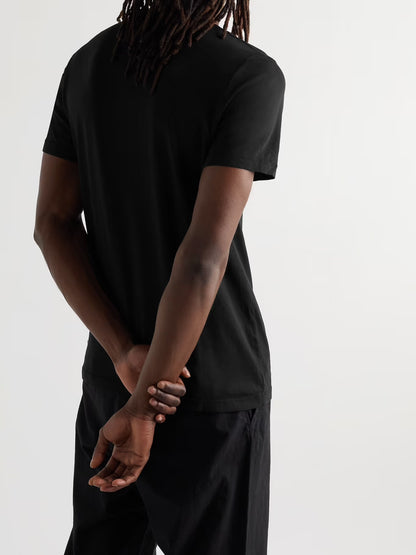 Short Sleeve V Neck Black