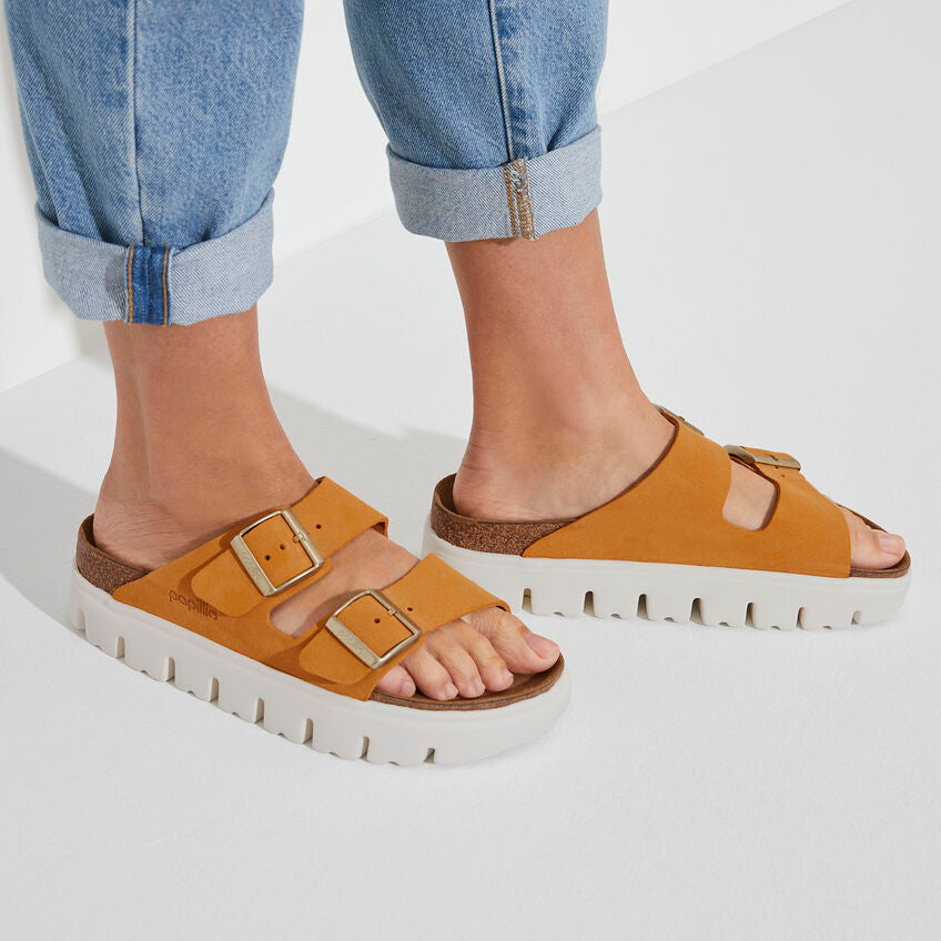 Papillio Arizona chunky suede sandals - apricot