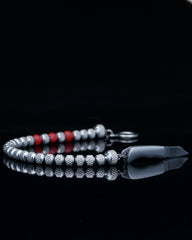Rudraksh steel dark red bracelet