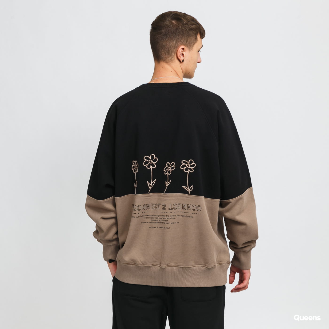 Black Flower Meadow Crewneck