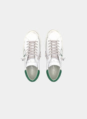 PRSX white with green low sneakers