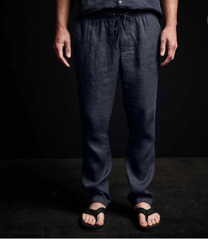 Lightweight Linen Pant Blue Oil