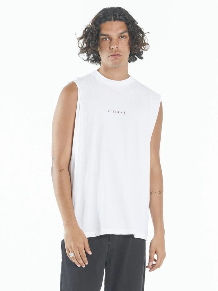 Minimal White Merch fit muscle tee