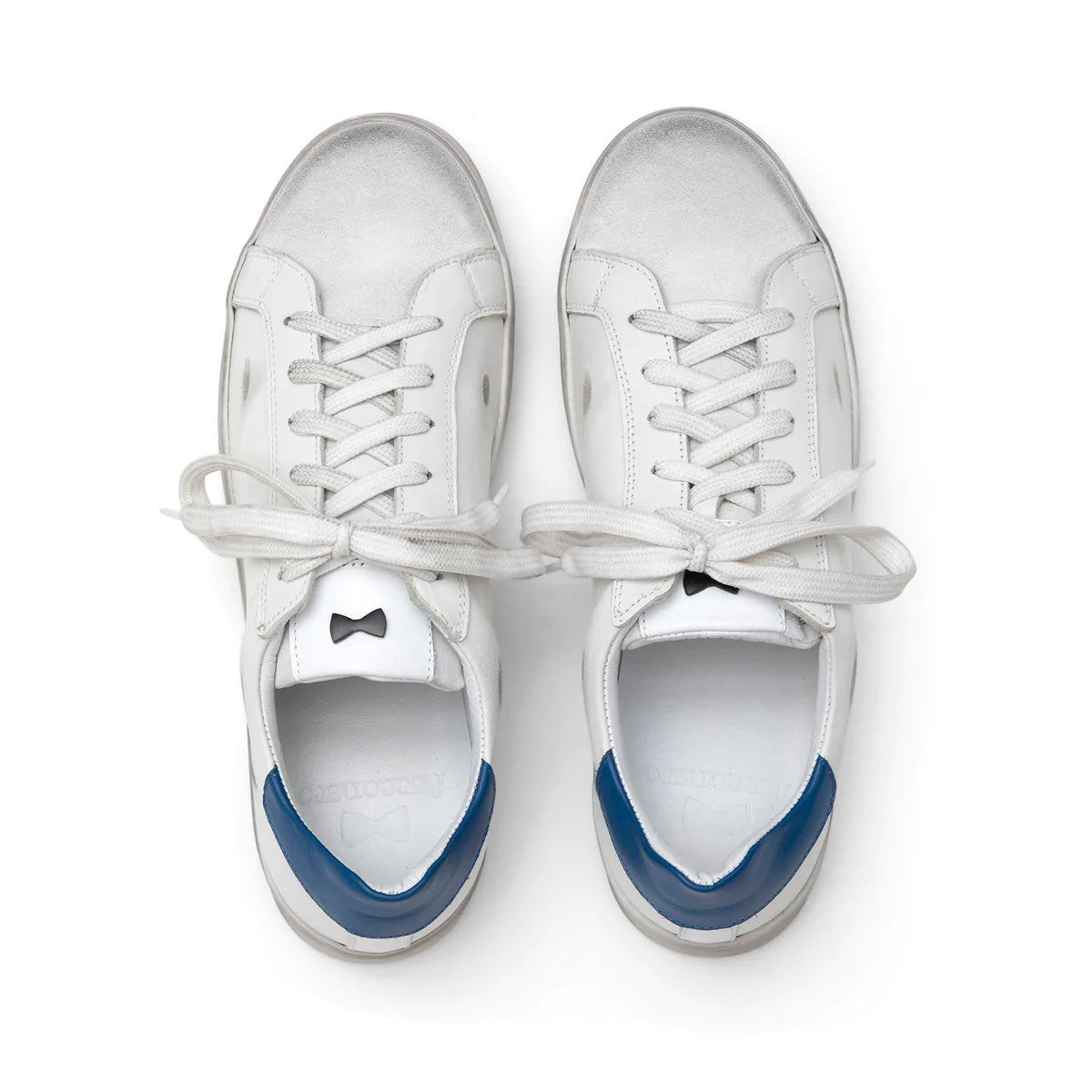 White and Blue 614 Sneakers