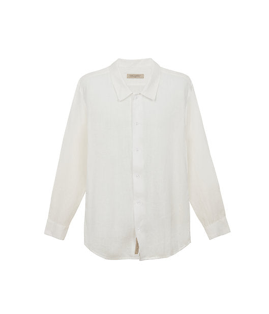 White 100% Linen long sleeve shirt