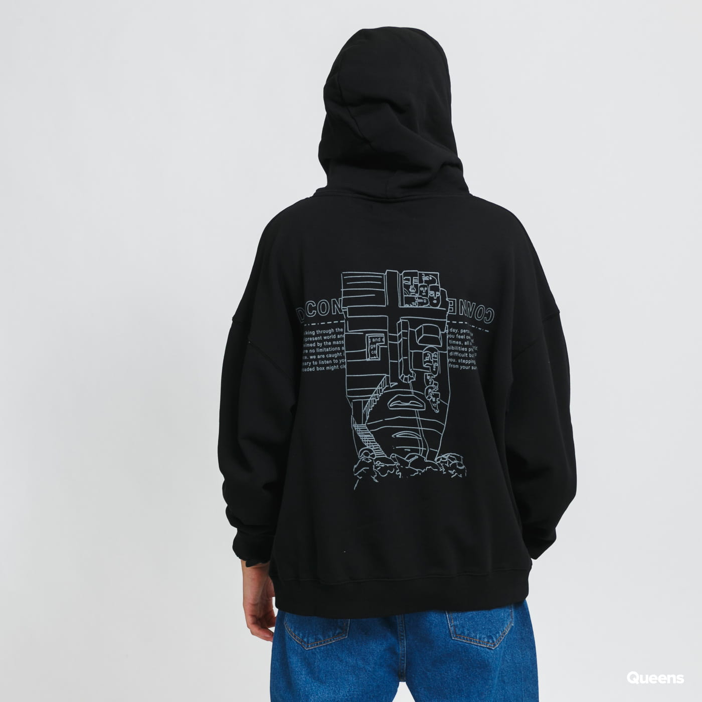 Black multiple oversized hoodie