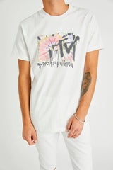 MTV tie dye tee white