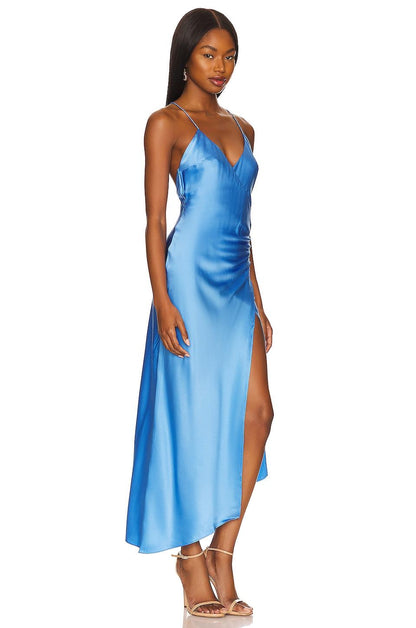 Emma silk gown - blue