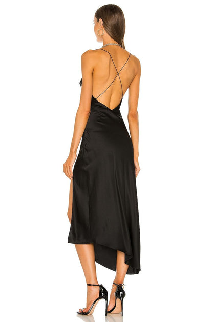 Emma silk gown - black