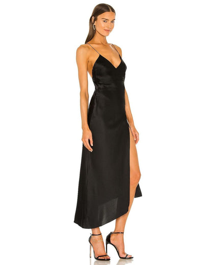 Emma silk gown - black