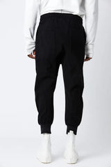 Drop crotch black trousers