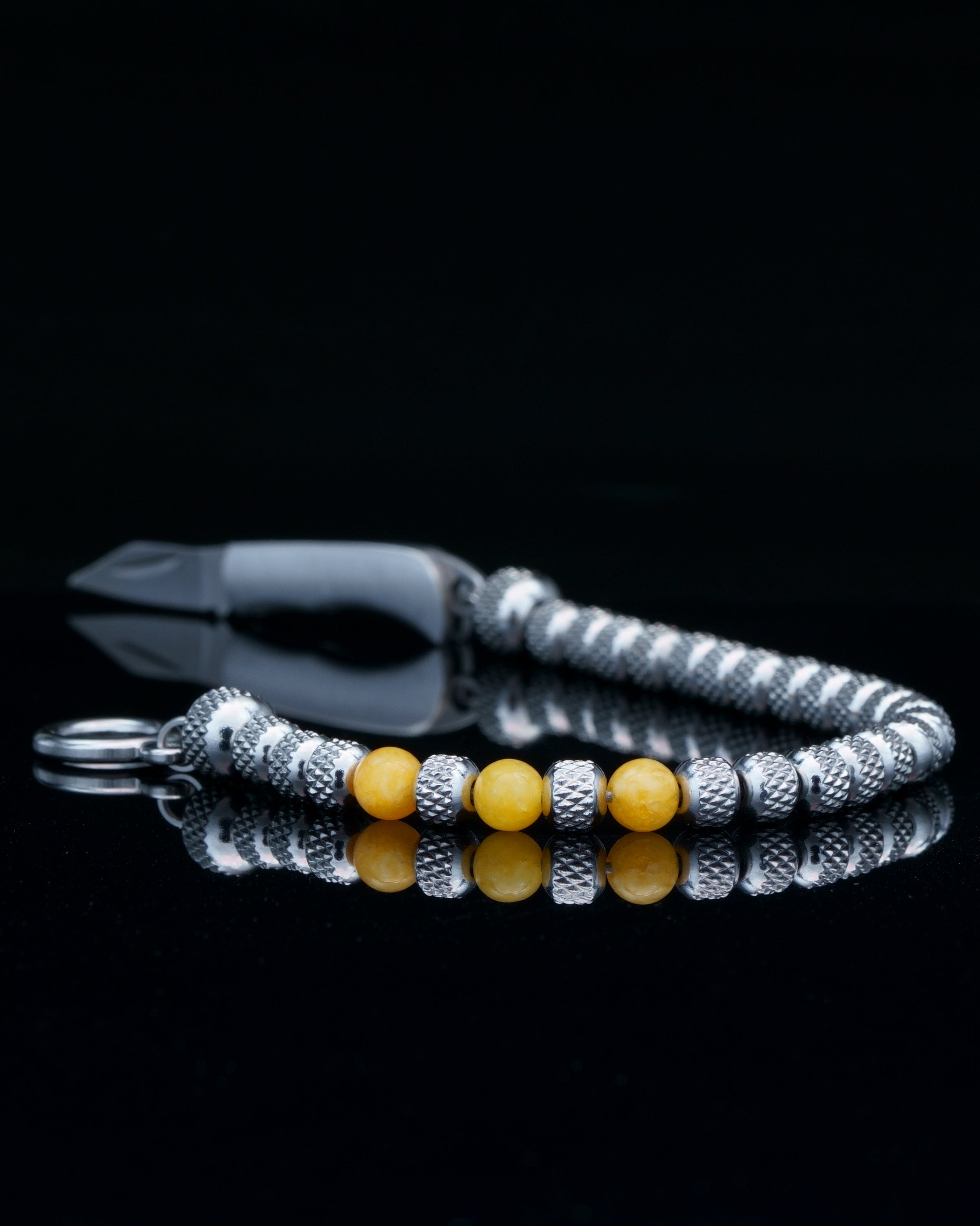 Rudraksh Steel Yellow Bracelet