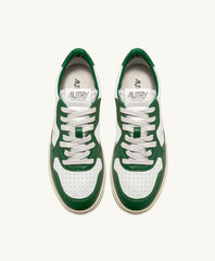 MEDALIST LOW - WHITE / GREEN LEATHER