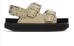Ophie platform buckle sandals - ecru