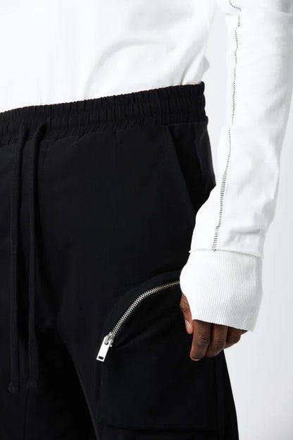 Drop Crotch Black Trousers