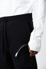 Drop crotch black trousers
