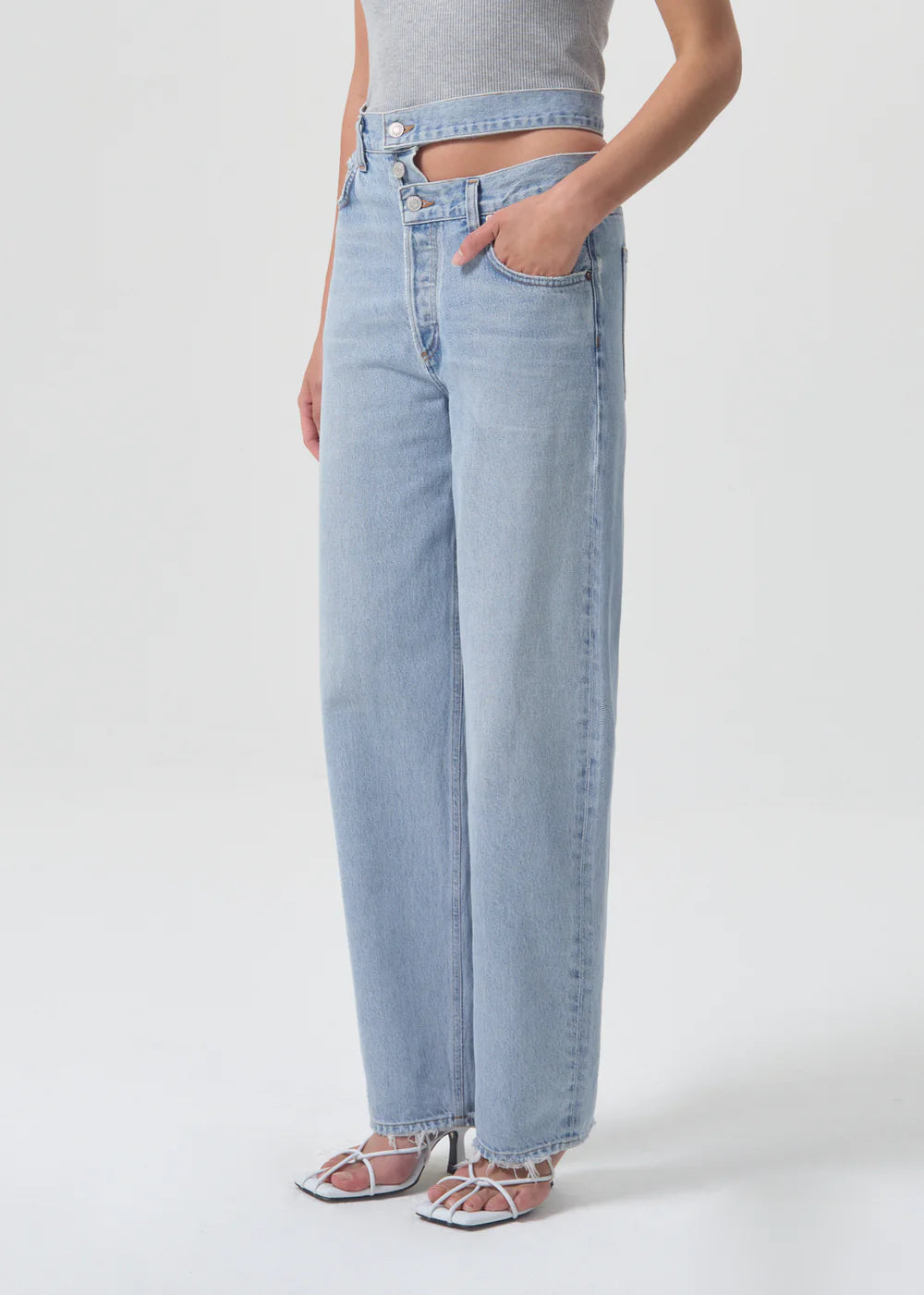 high rise wide leg jeans - sideline