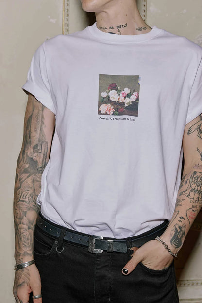 White New Order Roses Tee